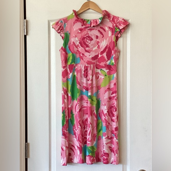 Rare Lilly Pulitzer Clare Dress in Hotty Pink First Impressions, Size Small. - Picture 2 of 10